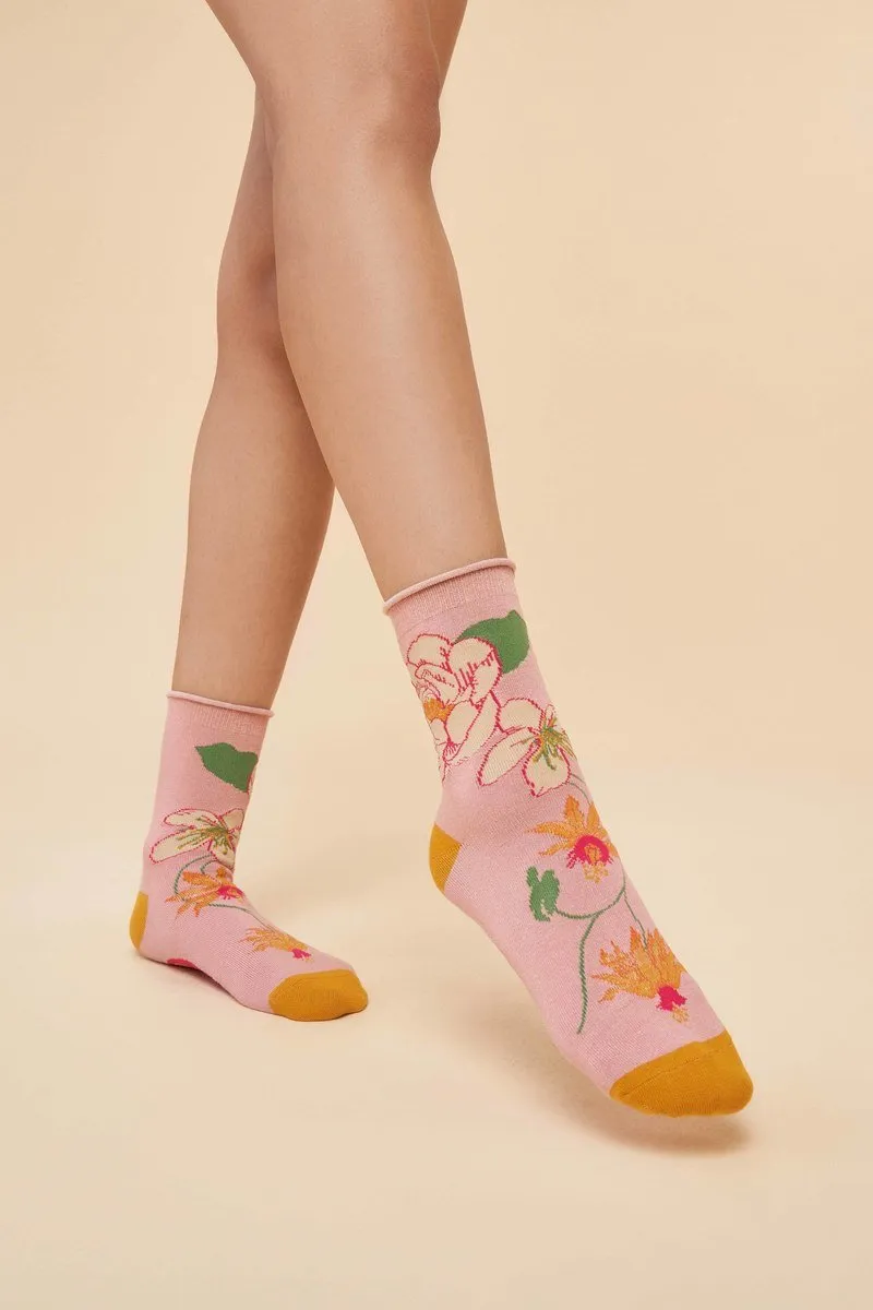 Powder Tropical Flora Socks Petal