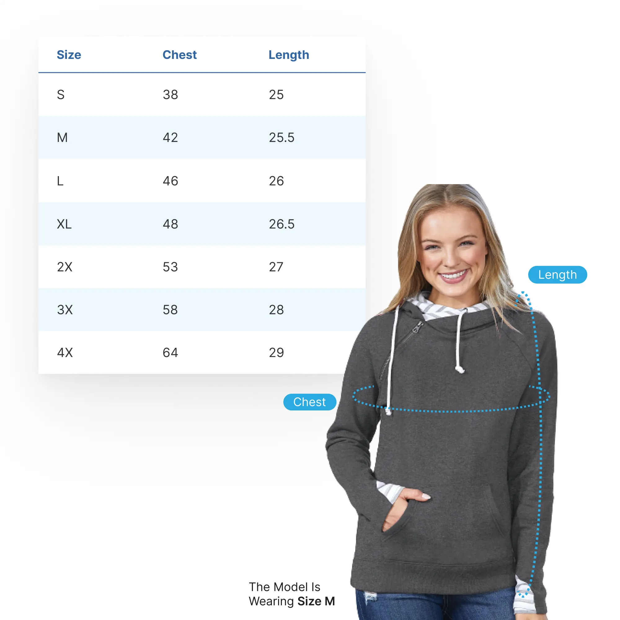 "Game Day" Women's Striped Double Hood Pullover