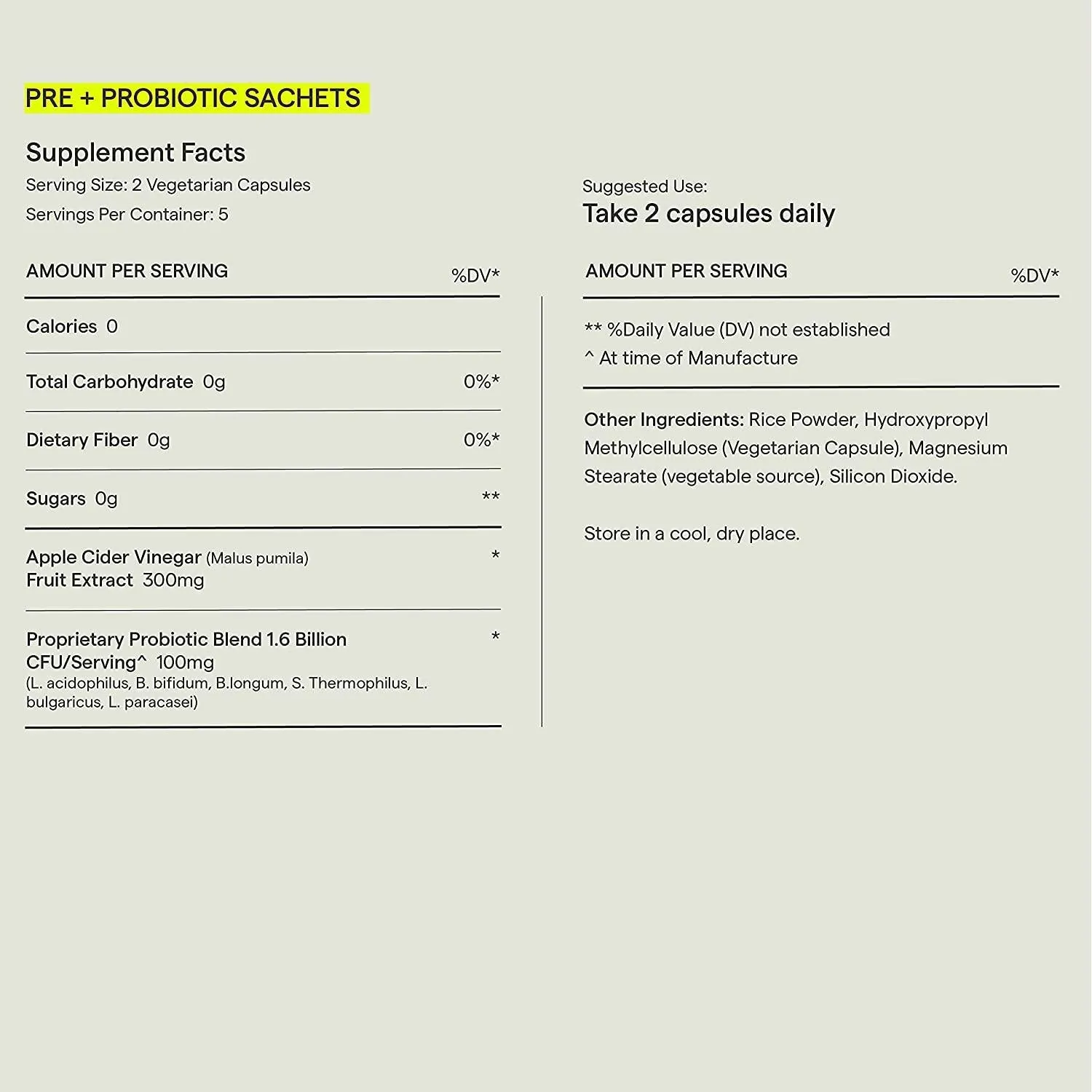 Rae Pre   Probiotic for Women Sachet - Women s Probiotic and Prebiotic Supplement for Gut Health with Apple Cider Vinegar and Lactobacillus Acidophilus - Shelf Stable, Vegan, Non GMO and Gluten Free