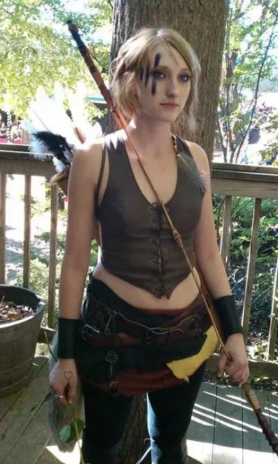 Rebel Leather Halter Top | Vest Style, Lace Up, Backless, DEERSKIN Leather Top   - SS1134-DR