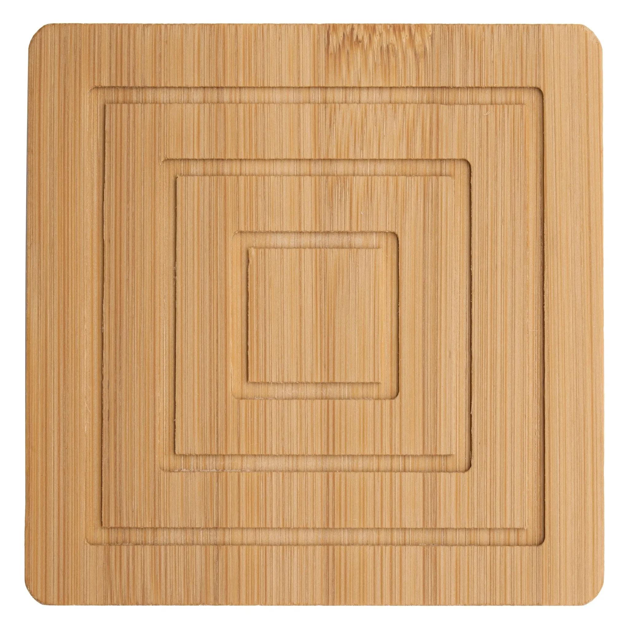 Regent Bamboo Square Coasters With Slots In Holder 6 Pcs Set 30253
