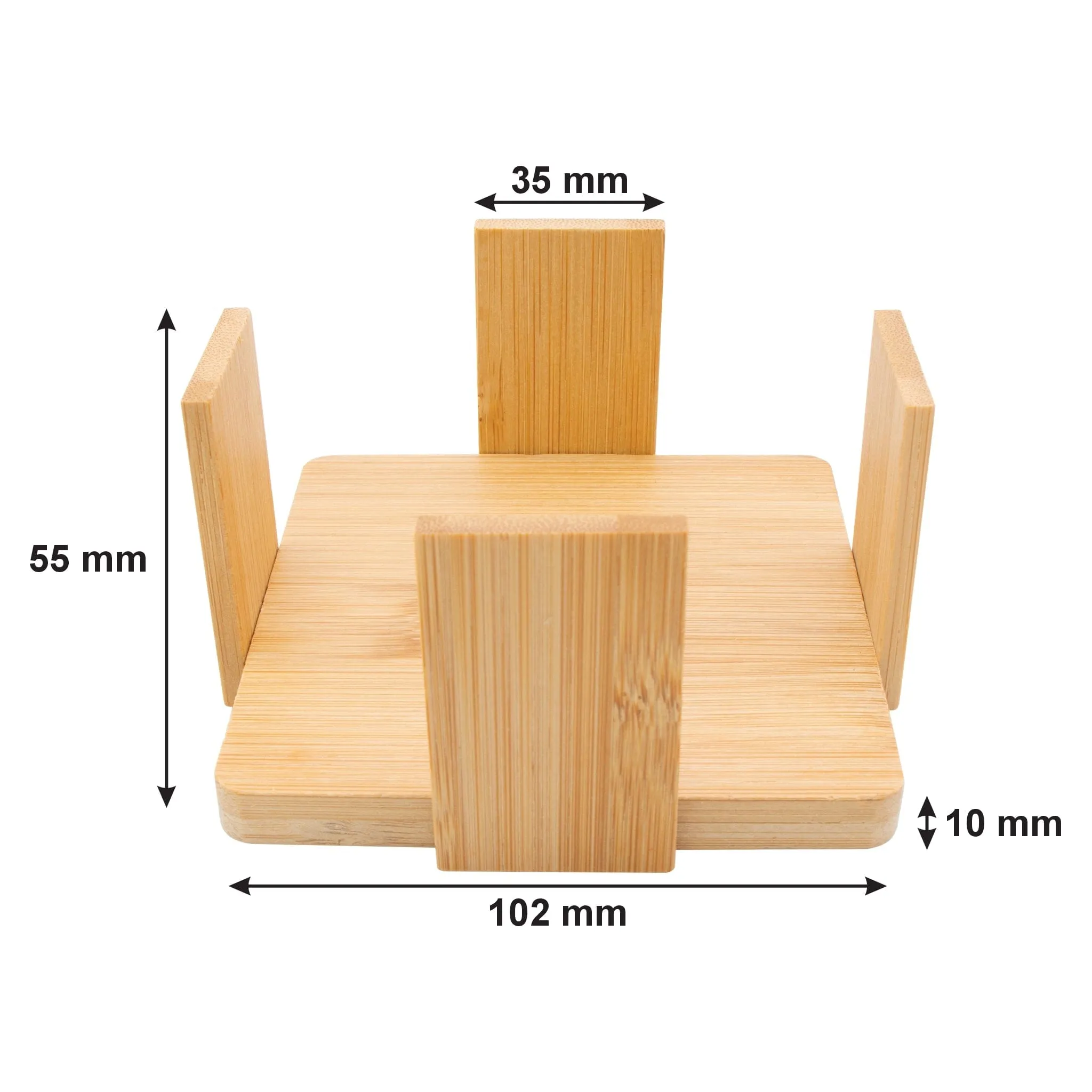 Regent Bamboo Square Coasters With Slots In Holder 6 Pcs Set 30253