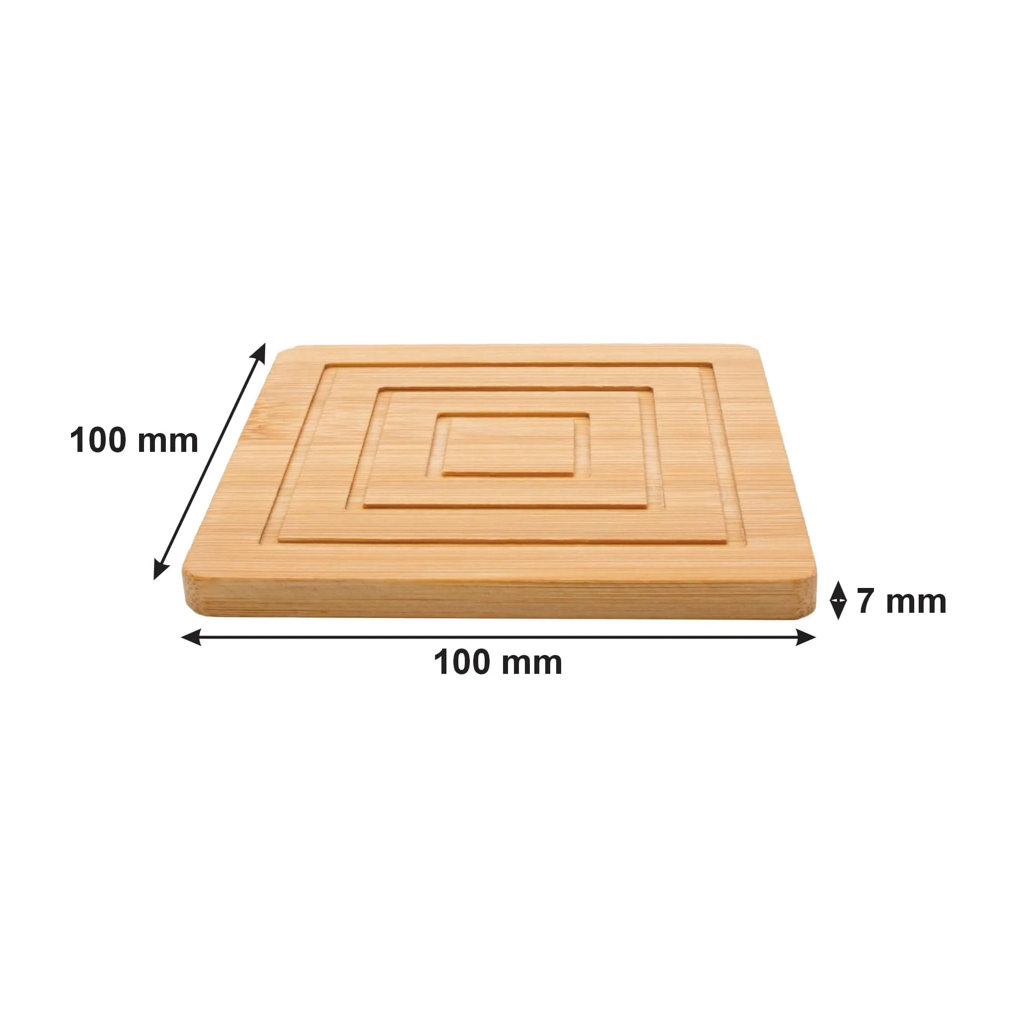 Regent Bamboo Square Coasters With Slots In Holder 6 Pcs Set 30253