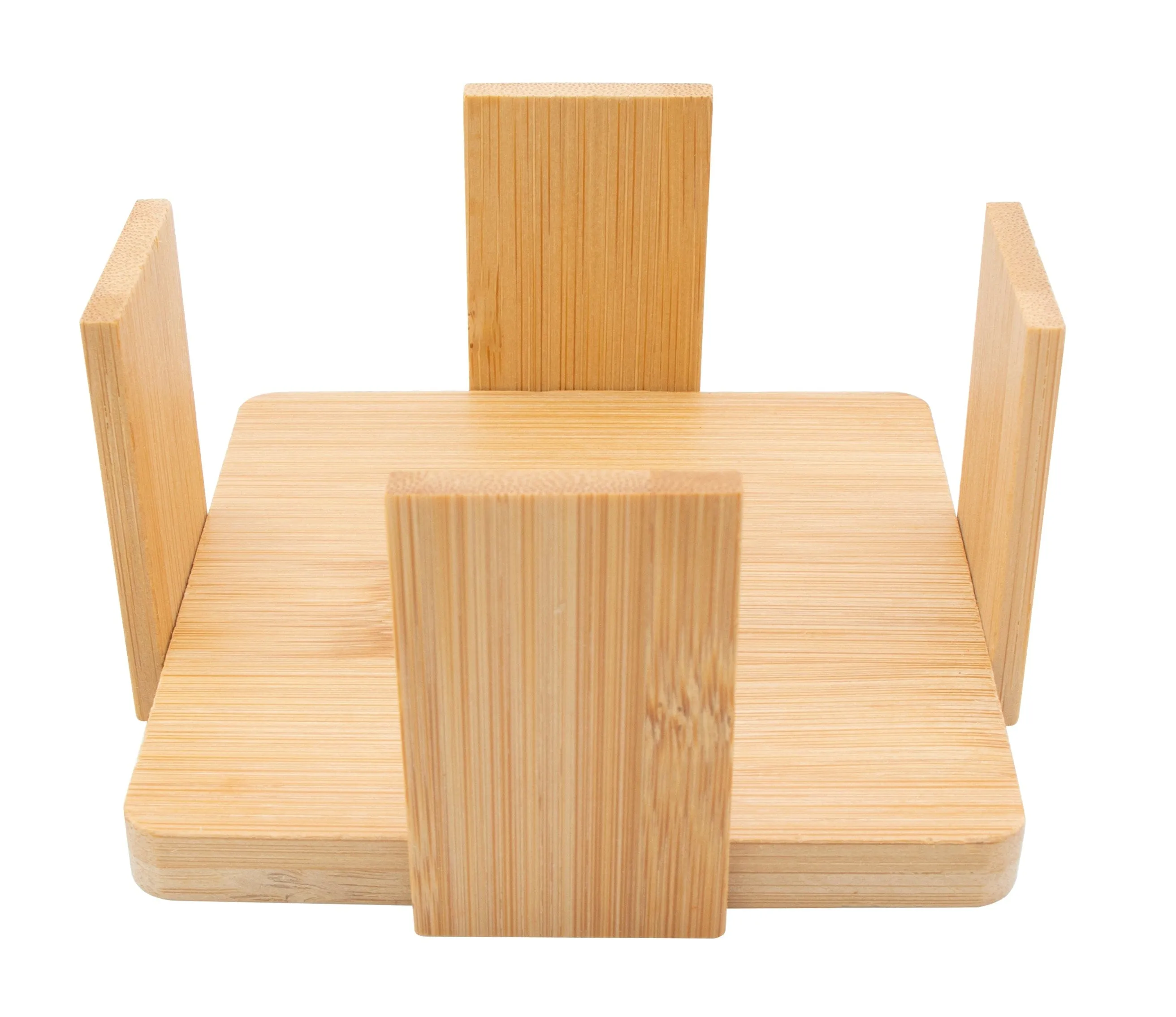 Regent Bamboo Square Coasters With Slots In Holder 6 Pcs Set 30253
