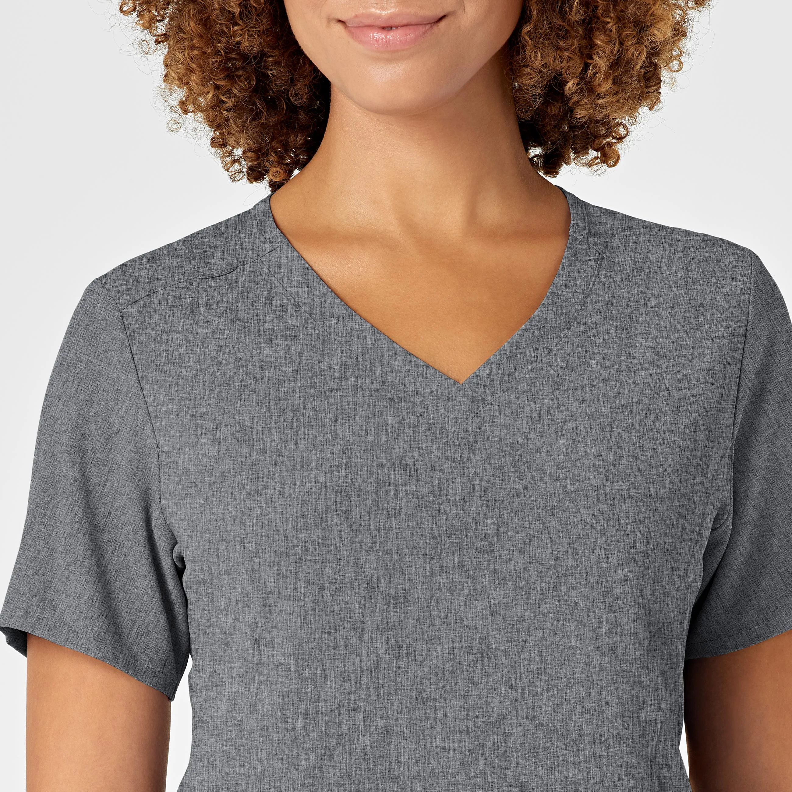 RENEW 6134 V-Neck Scrub Top Grey Heather