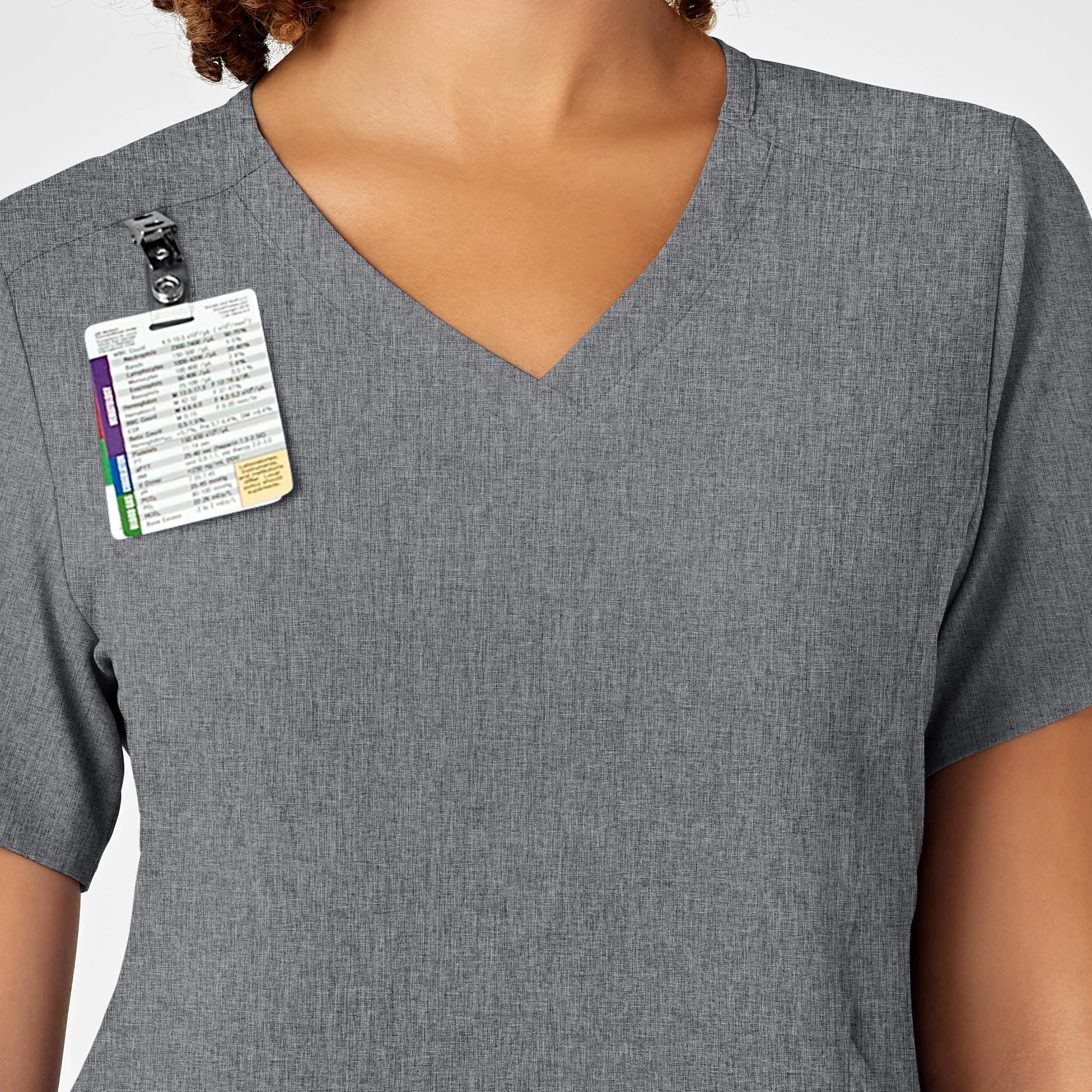 RENEW 6134 V-Neck Scrub Top Grey Heather