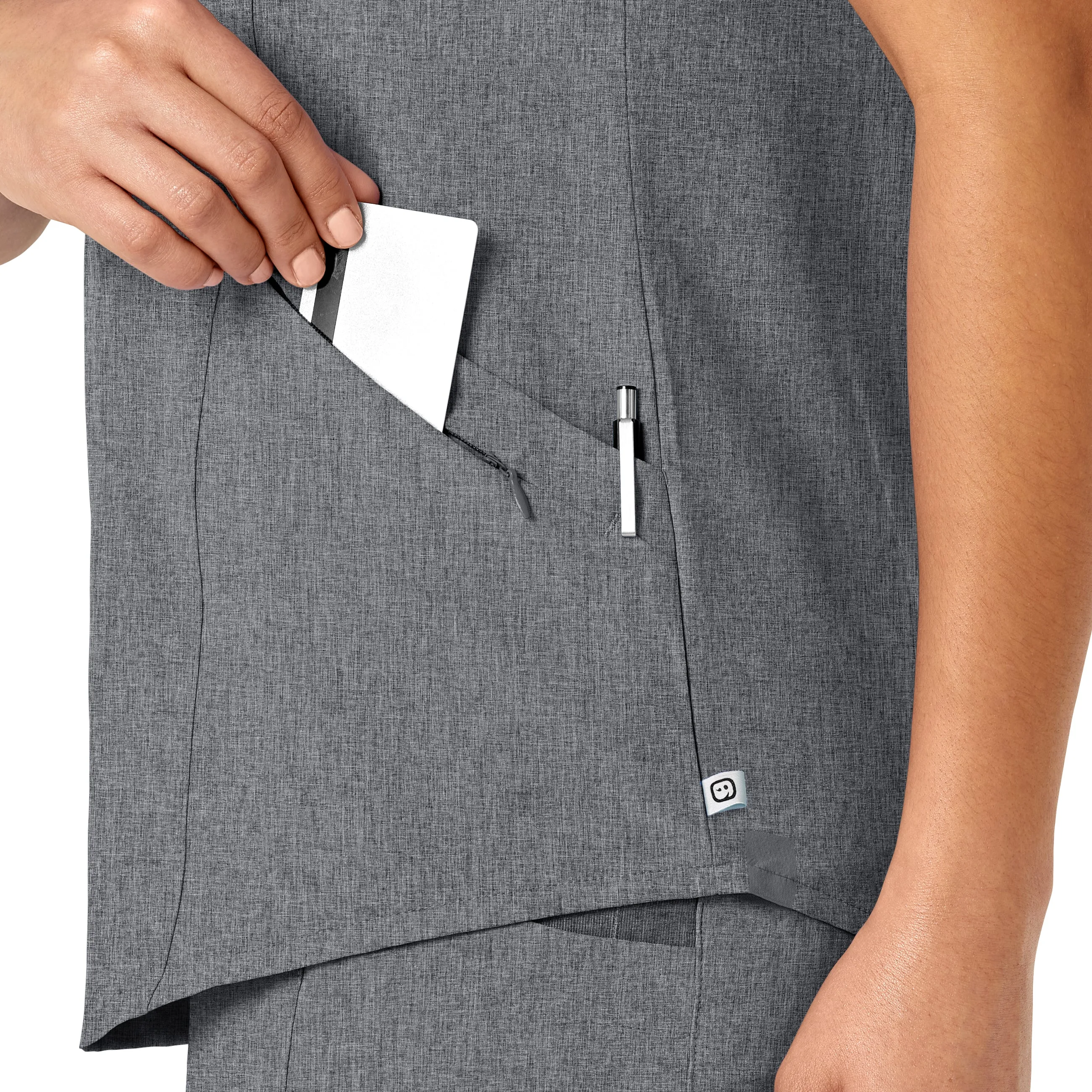 RENEW 6134 V-Neck Scrub Top Grey Heather