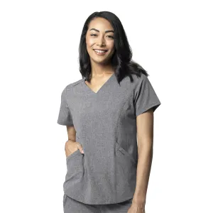 RENEW 6134 V-Neck Scrub Top Grey Heather