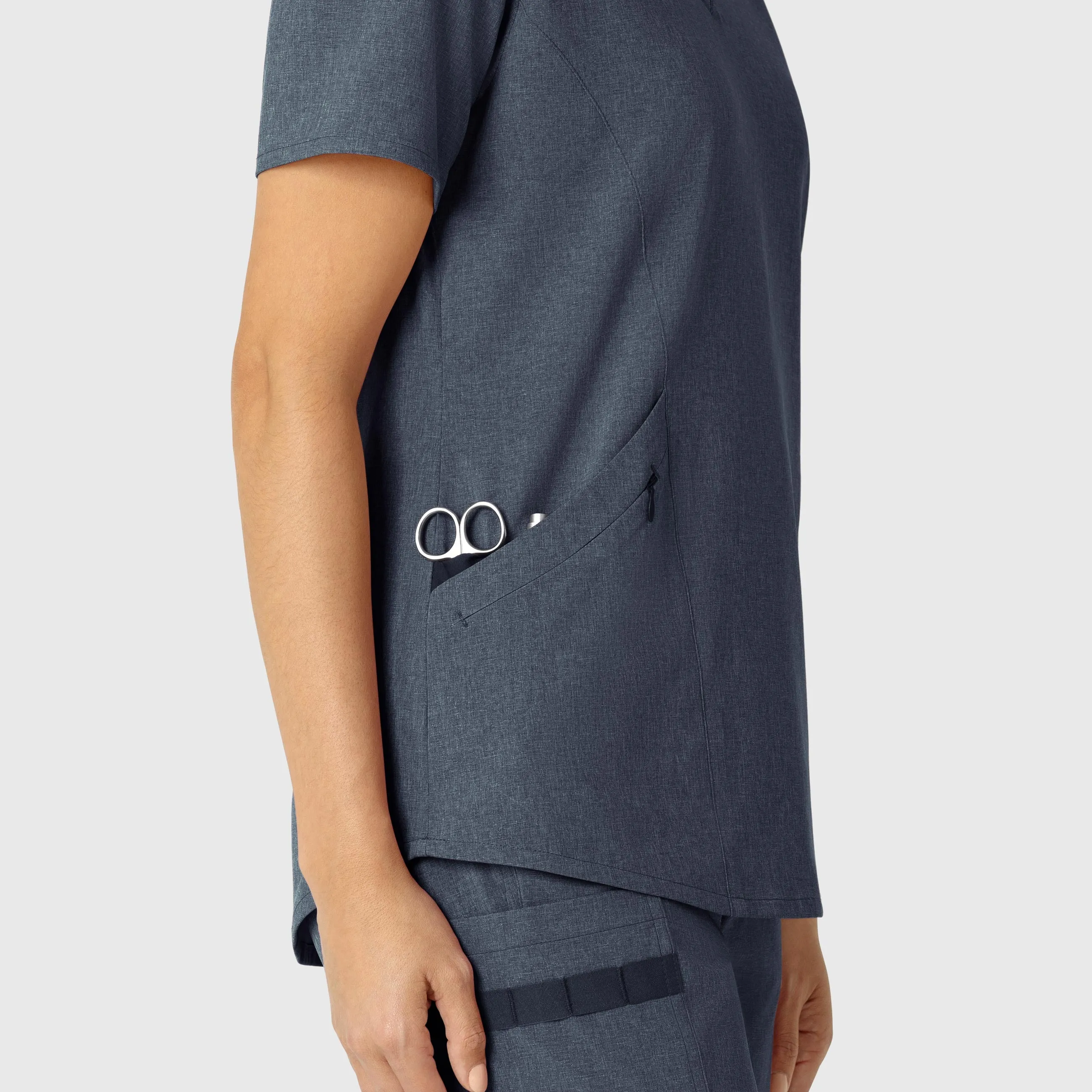 RENEW 6134 V-Neck Scrub Top Navy Heather