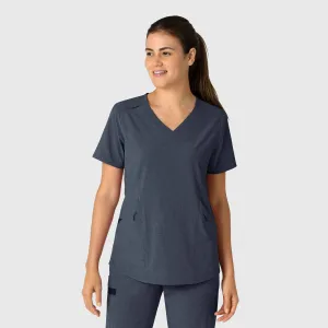 RENEW 6134 V-Neck Scrub Top Navy Heather