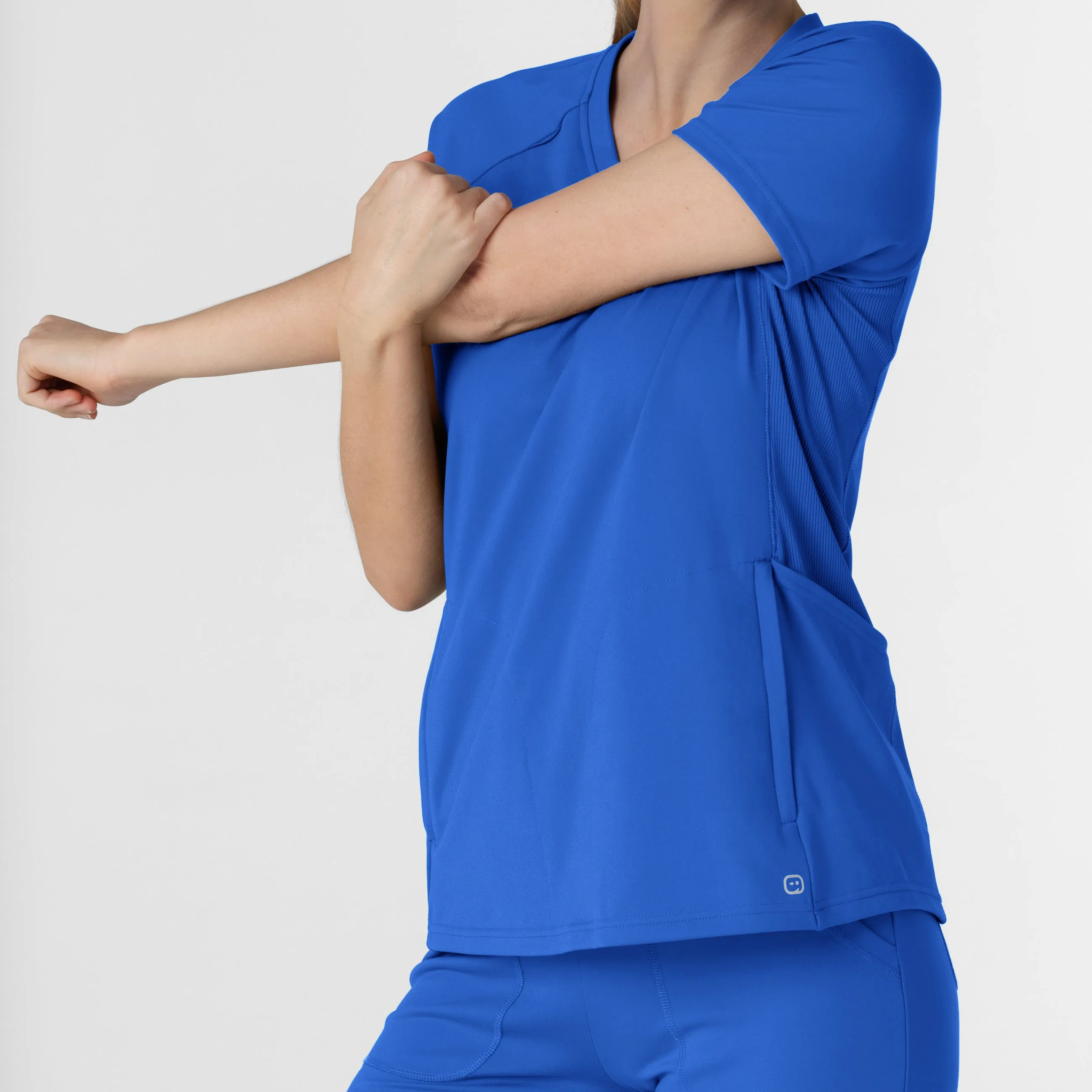 RENEW 6259 Knit Flex-n-Reach V-Neck Raglan Scrub Top Royal