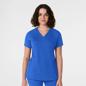 RENEW 6259 Knit Flex-n-Reach V-Neck Raglan Scrub Top Royal