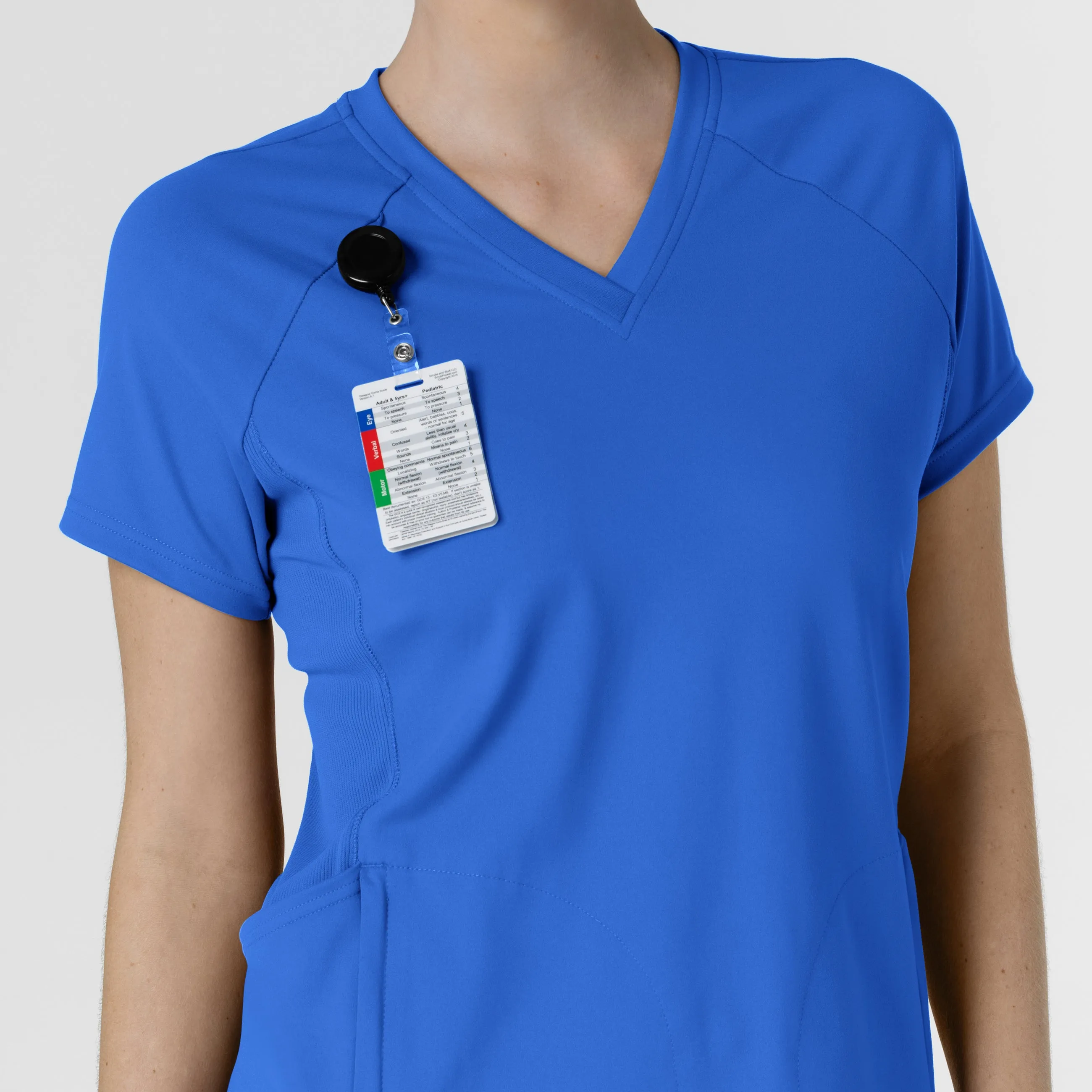RENEW 6259 Knit Flex-n-Reach V-Neck Raglan Scrub Top Royal