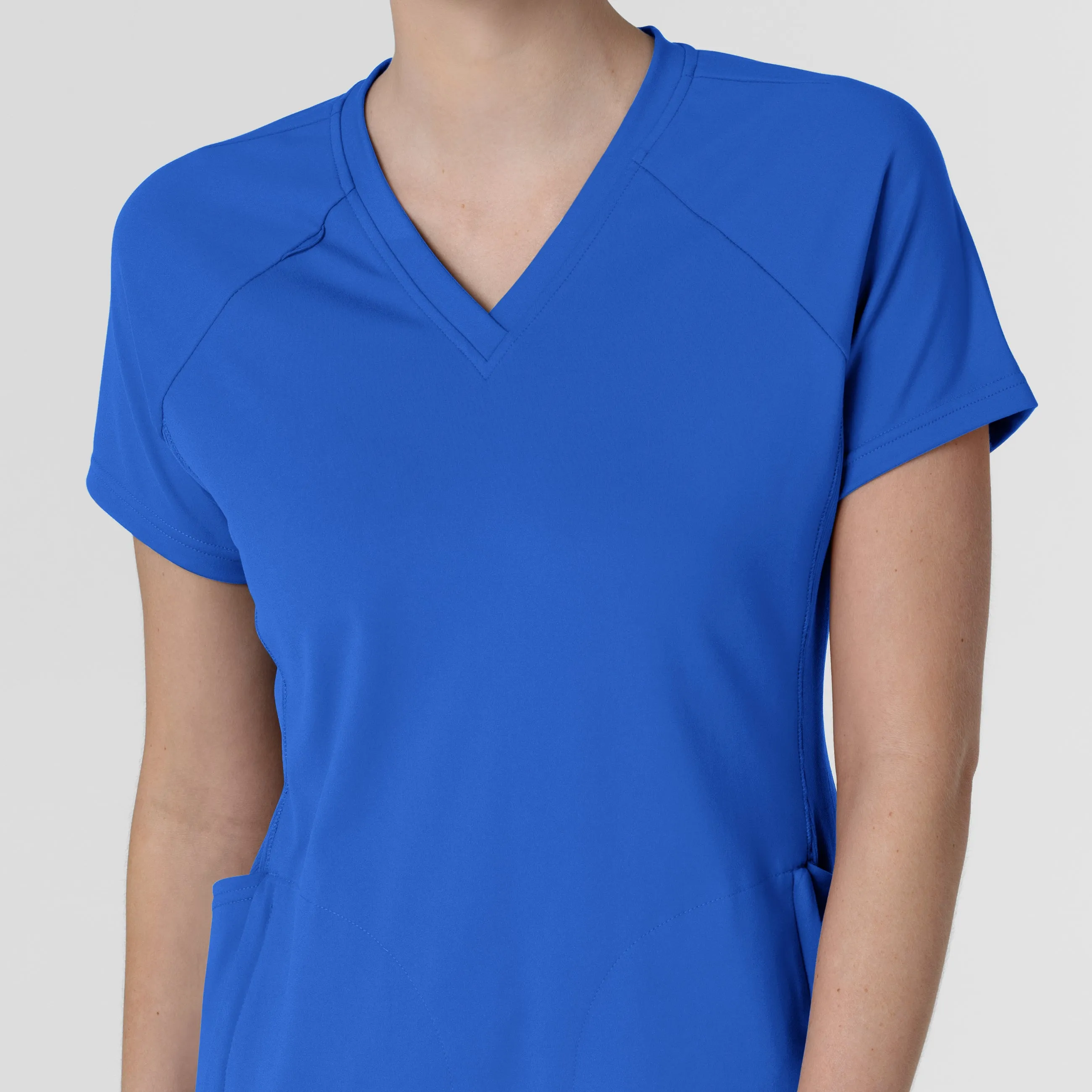 RENEW 6259 Knit Flex-n-Reach V-Neck Raglan Scrub Top Royal