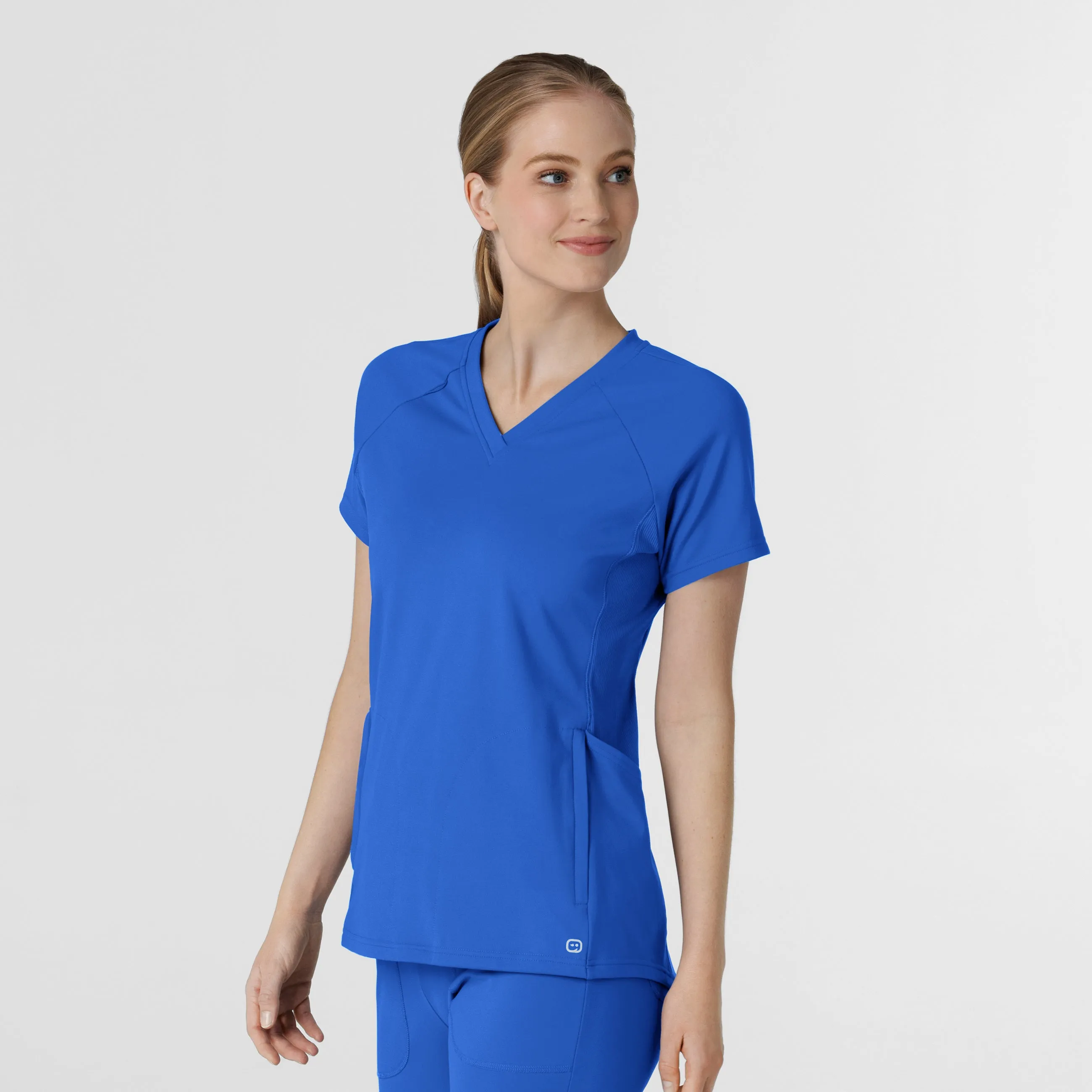 RENEW 6259 Knit Flex-n-Reach V-Neck Raglan Scrub Top Royal