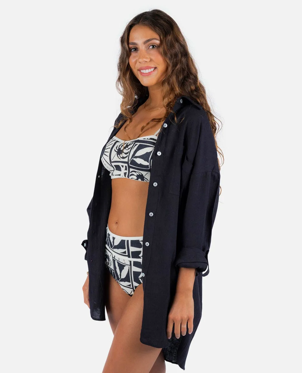 RIP CURL PREMIUM SURF HOLIDAY SHIRT - BLACK
