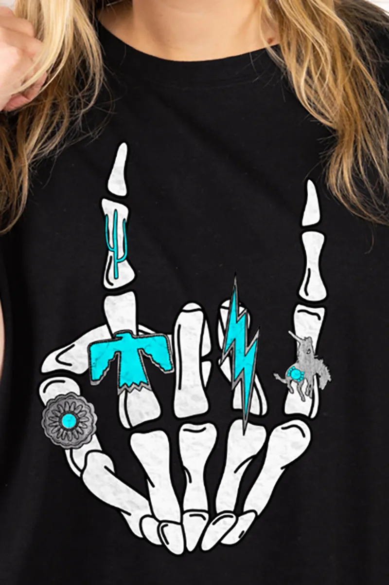 Rockin' Turquoise Women's Soft-Tek Blend Crop T-Shirt