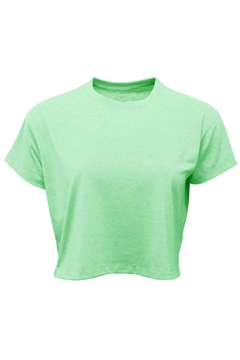 Rockin' Turquoise Women's Soft-Tek Blend Crop T-Shirt