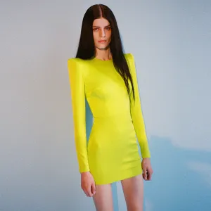 Round Neck Long Sleeve Mini Hollow out Bandage Dress HL9058
