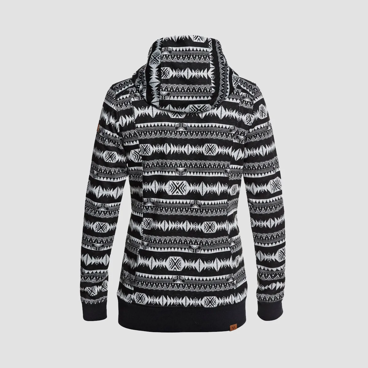 Roxy Dispy Pullover Hood True Black Indie Stripes Jacquard - Womens