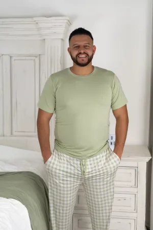 Sage Gingham Dream Men's Pajamas