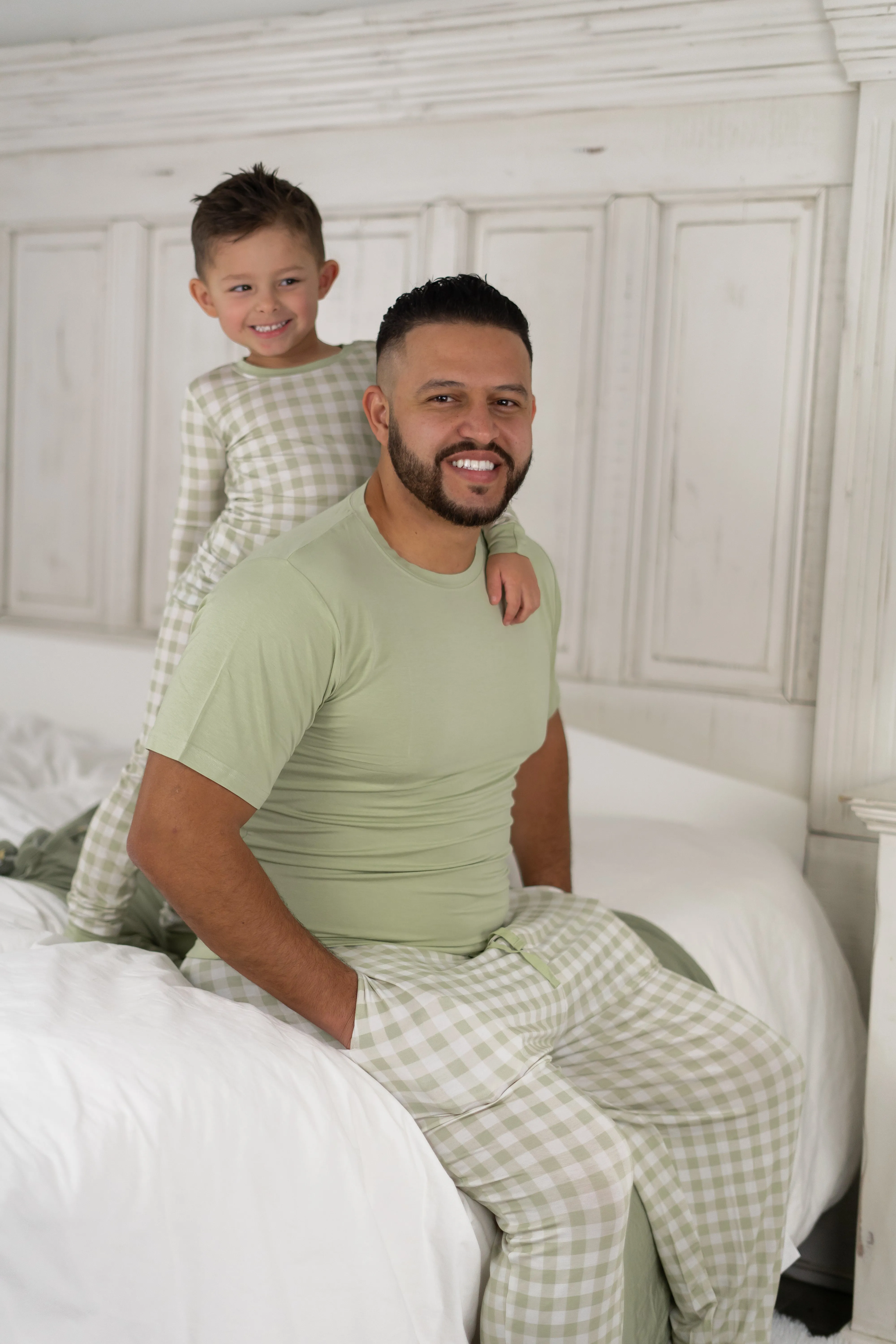 Sage Gingham Dream Men's Pajamas