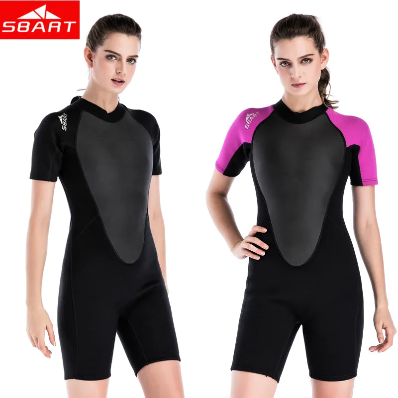 SBART 2MM Neoprene Wetsuits with Padding Women's Swimming Spearfishing Wetsuits