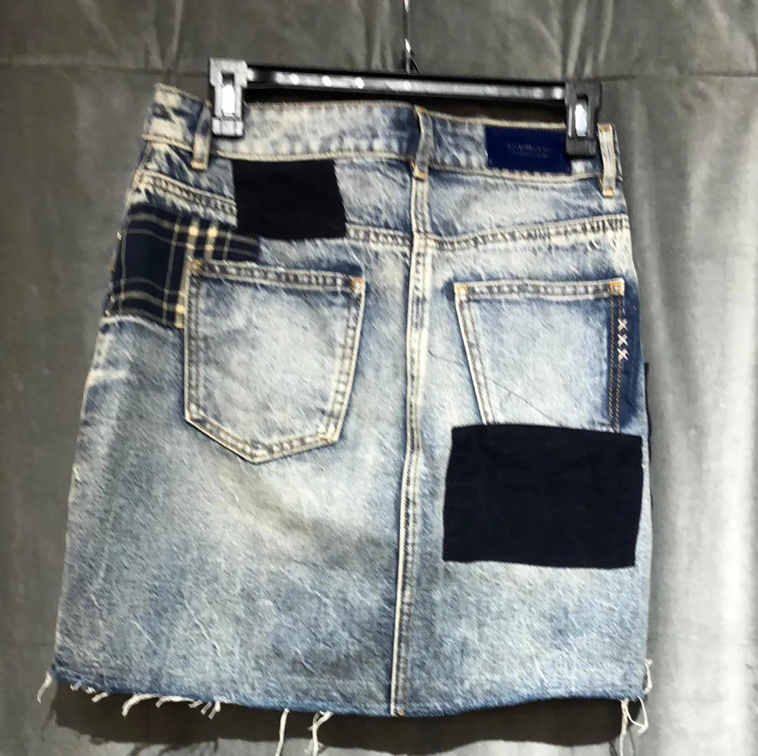 SCOTCH & SODA Denim and Patchwork Mini Skirt
