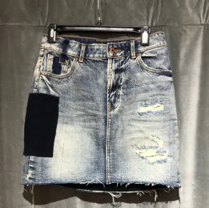 SCOTCH & SODA Denim and Patchwork Mini Skirt