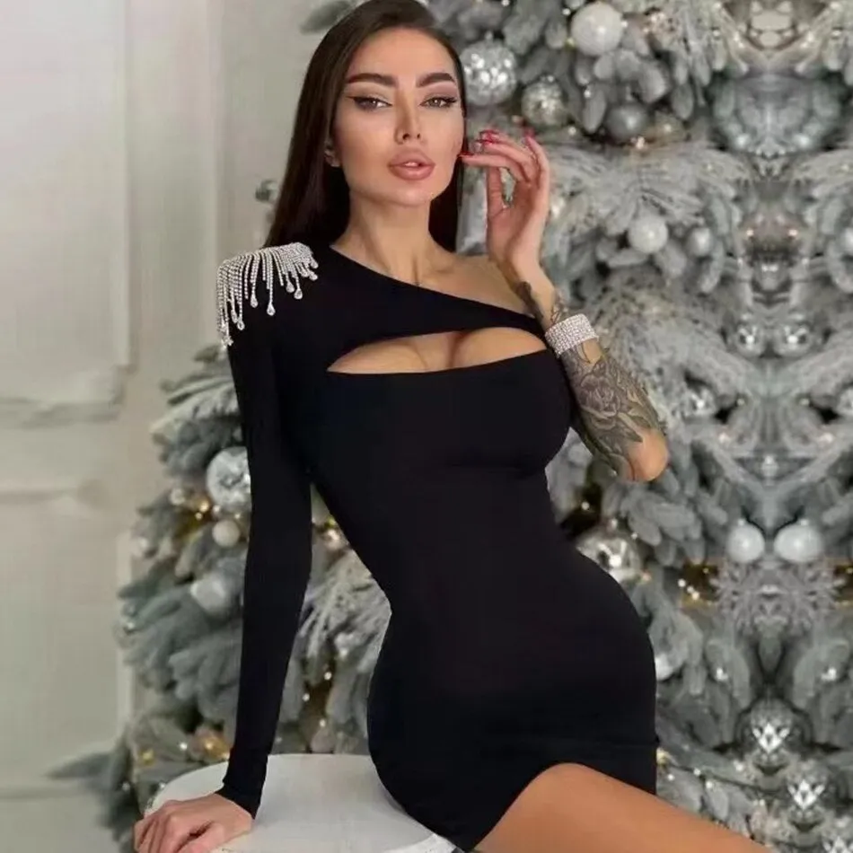 Sexy Hollow Out Mini Club Dress