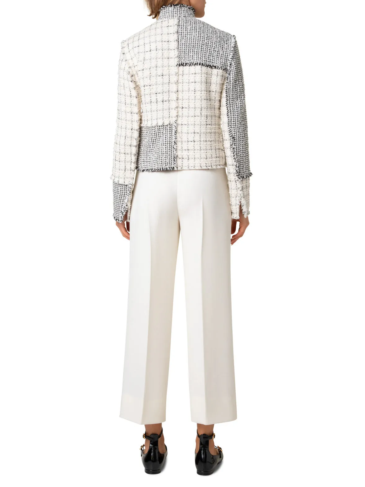 Short Jacket in Patchwork Tweed