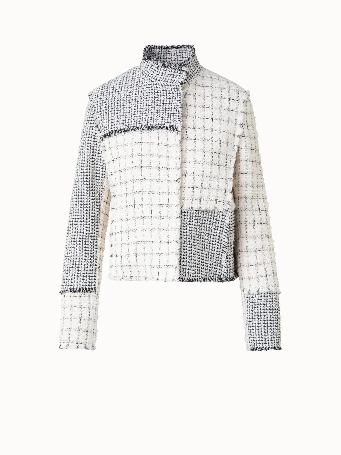 Short Jacket in Patchwork Tweed