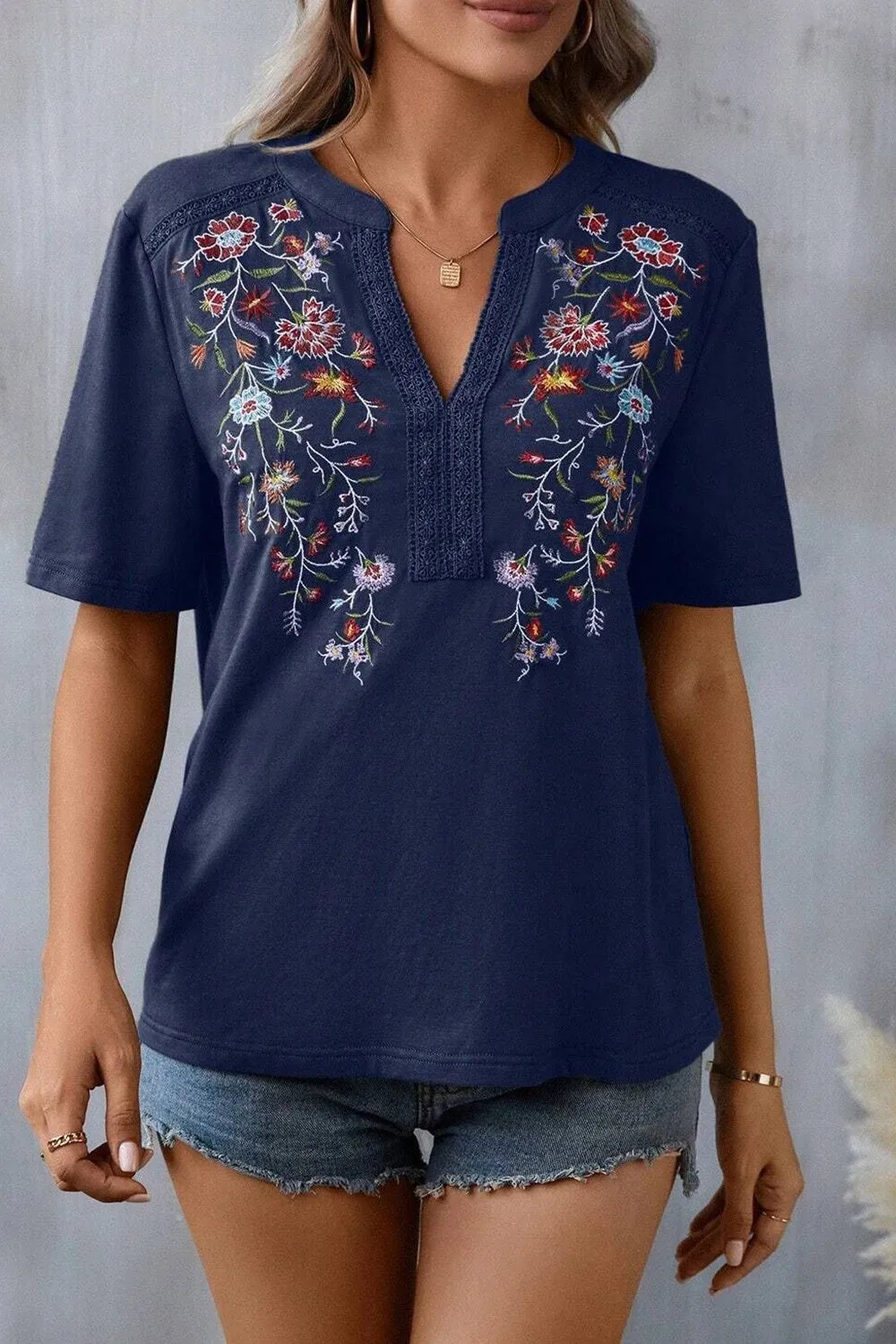 SIDNEY EMBROIDERED SHORT SLEEVE SHIRT