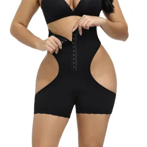 Solid Hollow Out Bodysuit Shorts