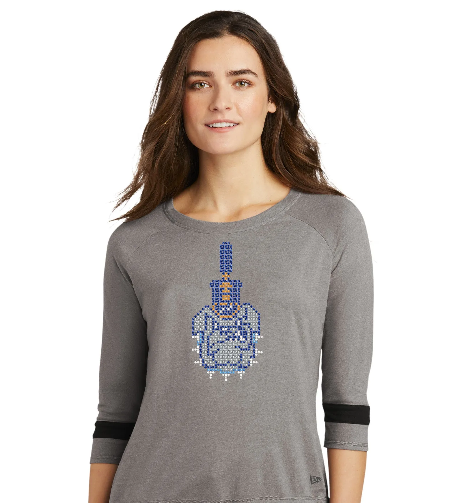 Spike Rhinestones New Era ® Ladies Tri-Blend 3/4-Sleeve Tee