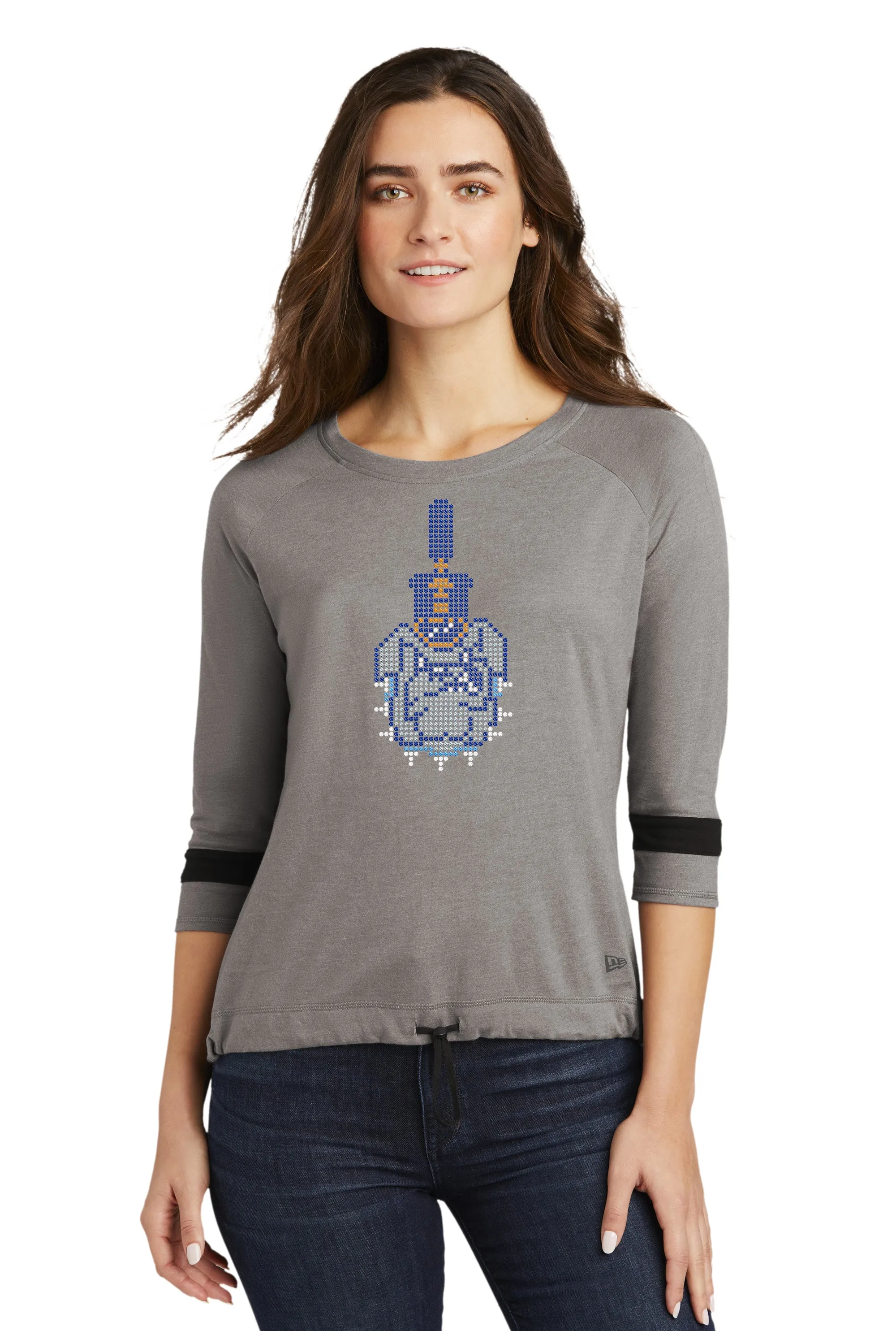 Spike Rhinestones New Era ® Ladies Tri-Blend 3/4-Sleeve Tee