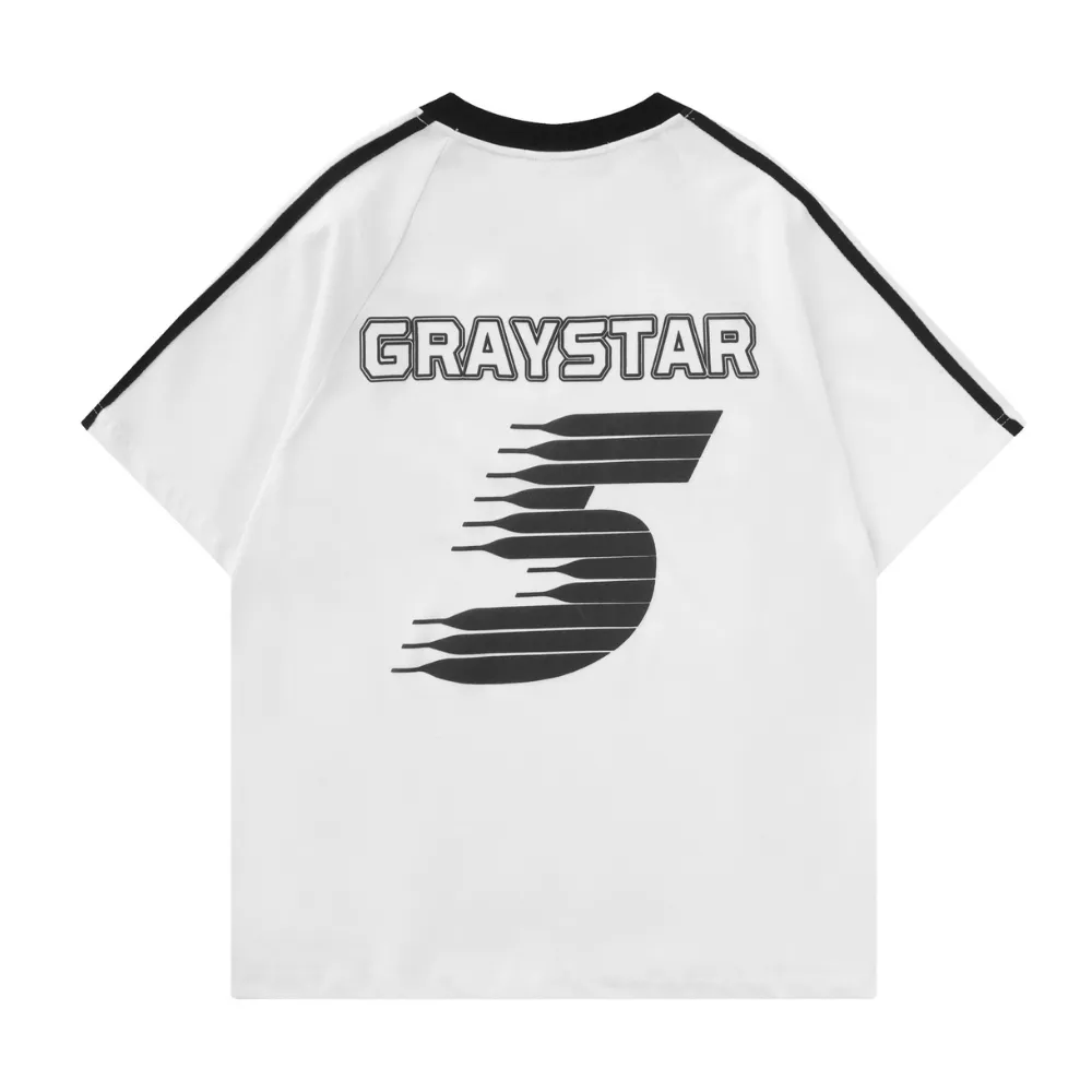Sports Patchwork V-neck T-shirt