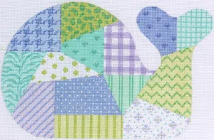 SST-17: Med. Whale – Patchwork – periwinkle, lavender & greens