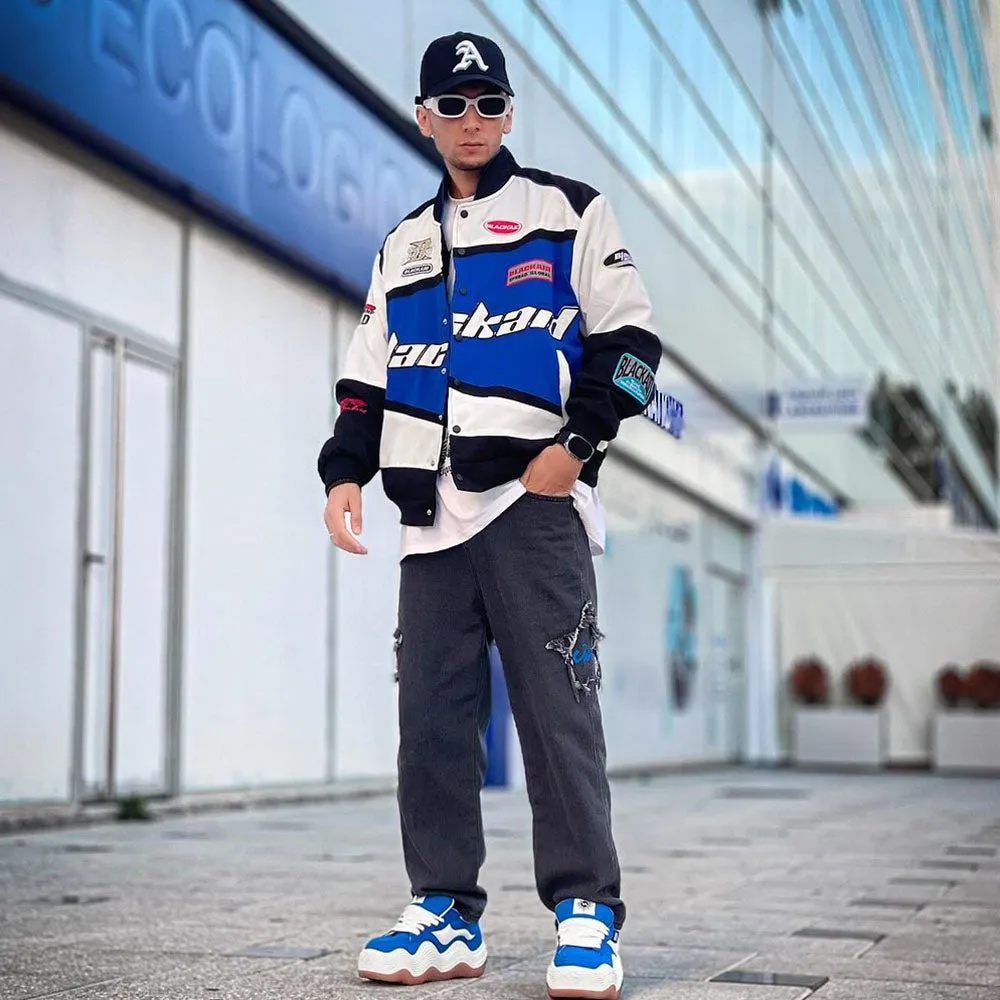 Street Star Patchwork Baggy Jeans