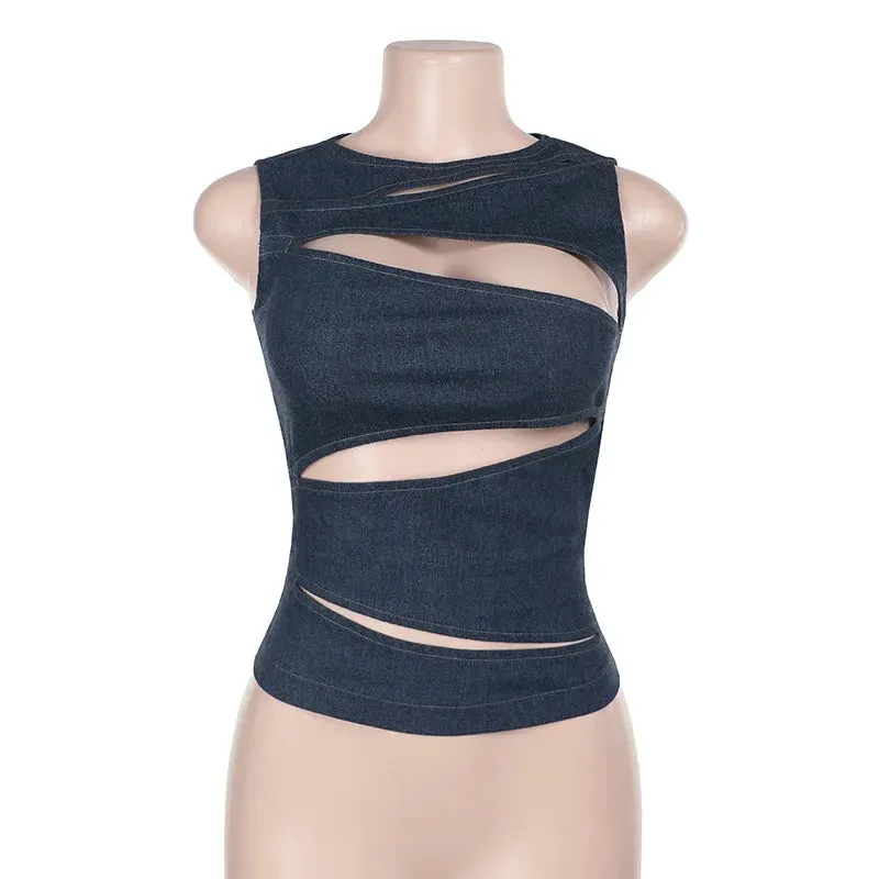 Summer Hollow-Out Slim Vest – Sleek & Sexy Streetwear Essential