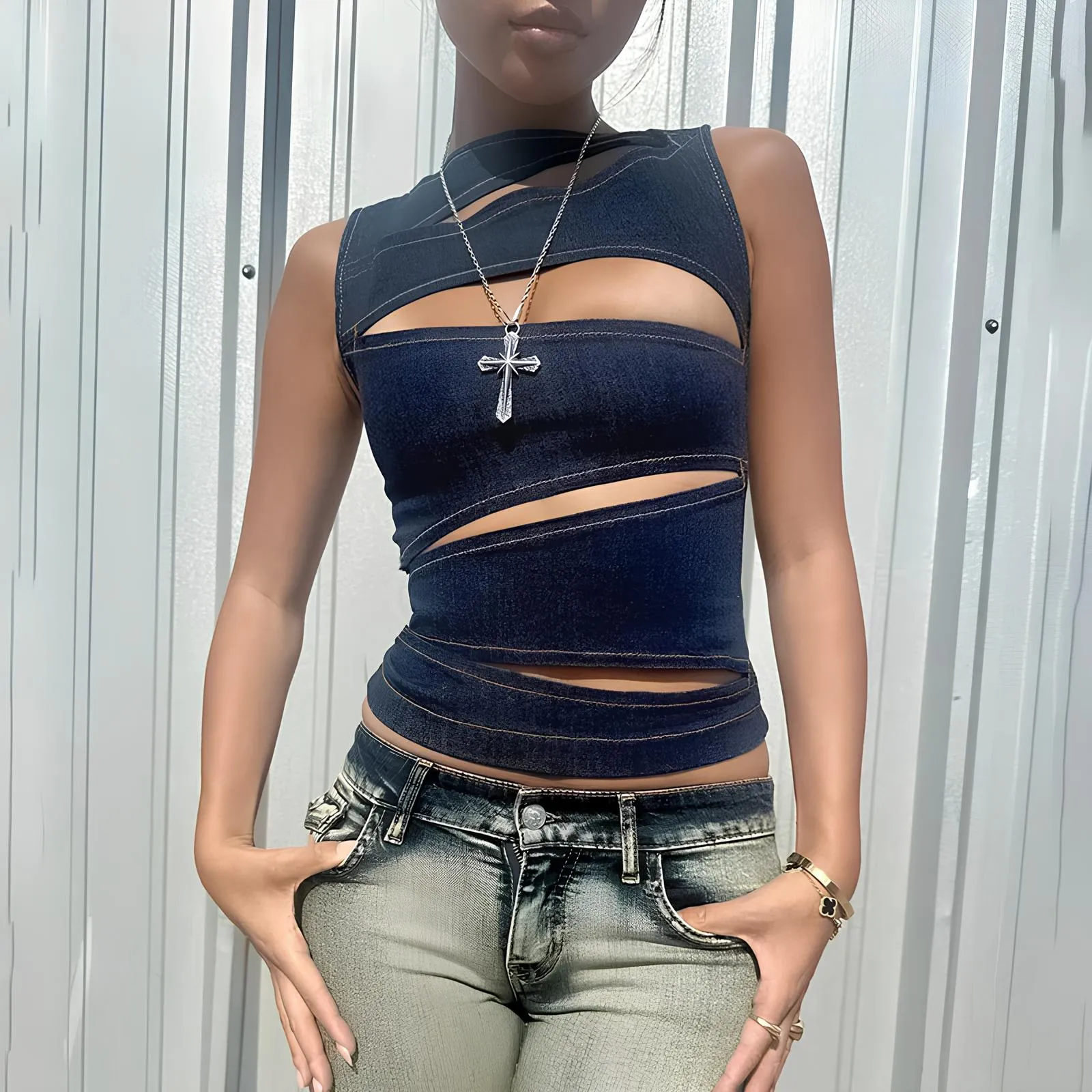 Summer Hollow-Out Slim Vest – Sleek & Sexy Streetwear Essential