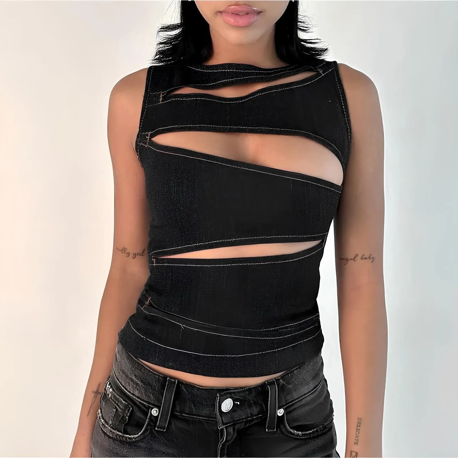Summer Hollow-Out Slim Vest – Sleek & Sexy Streetwear Essential