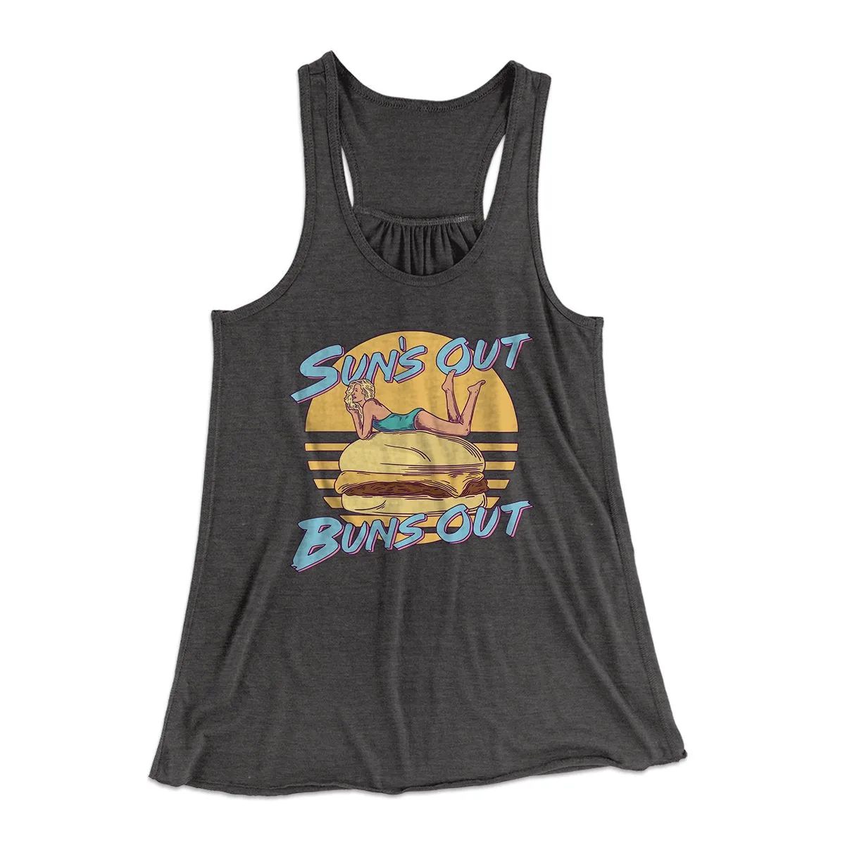 Sun's Out Buns Out Funny Women's Flowey Tank Top