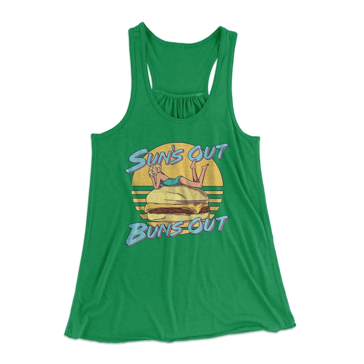 Sun's Out Buns Out Funny Women's Flowey Tank Top