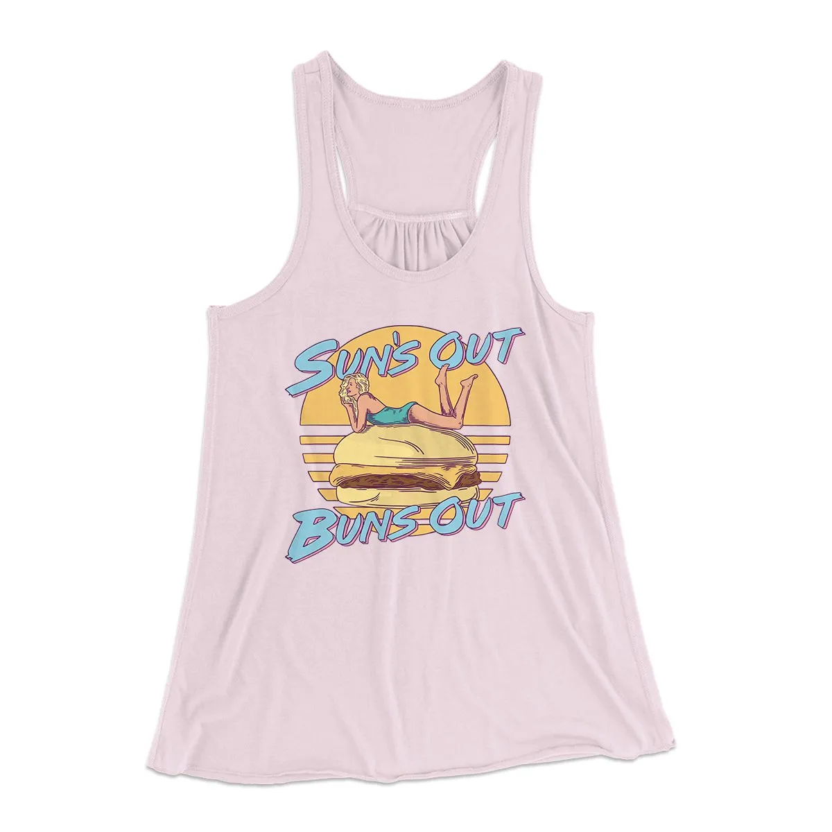 Sun's Out Buns Out Funny Women's Flowey Tank Top