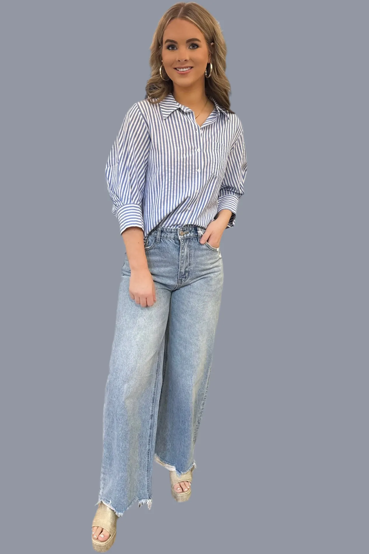 The Savannah Striped Blouse - Jodifl