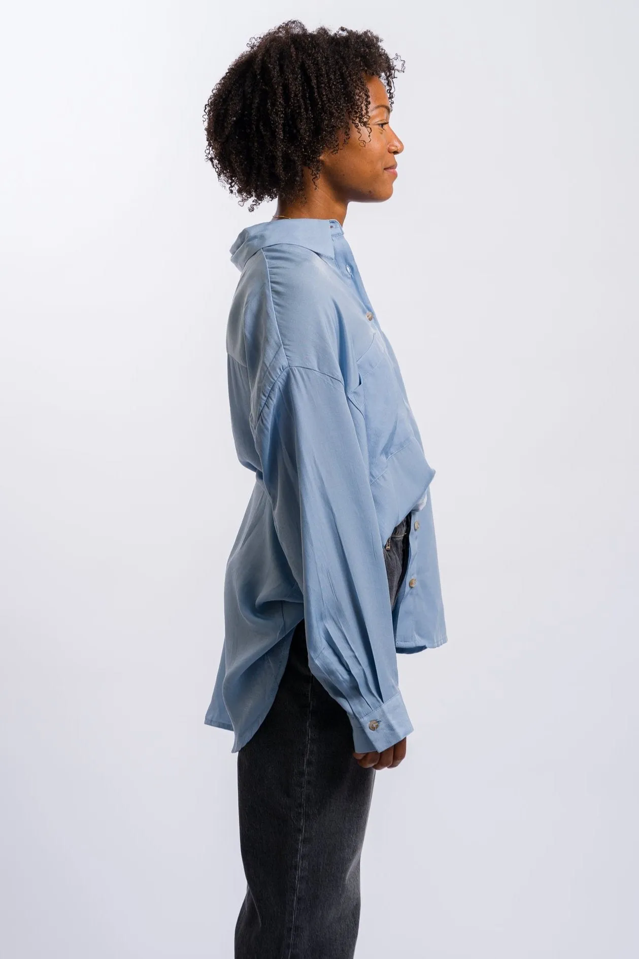 The Workshop Oversized Button Down Long Sleeve - Chambray