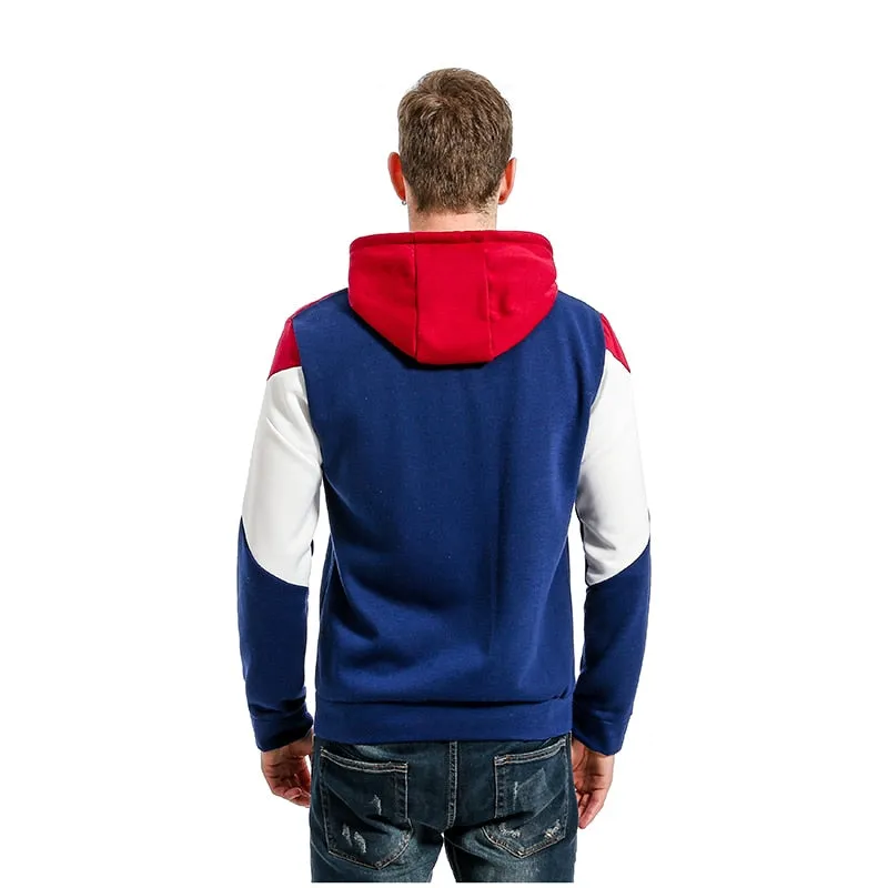 Three Colour Patchwork Hoodie