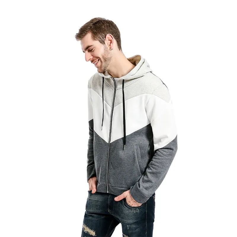Three Colour Patchwork Hoodie