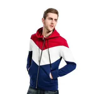 Three Colour Patchwork Hoodie